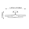 Lampa sufitowa Aria 76393 LED 42W 3000K supeł chrom biały