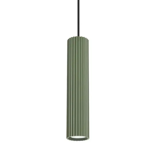 Wisząca lampa podłużna KARBON SL.1611 tubka ryflowana oliwkowa
