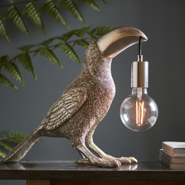 Stołowa lampa hampton L&-195076 Light& tukan srebrna chrom