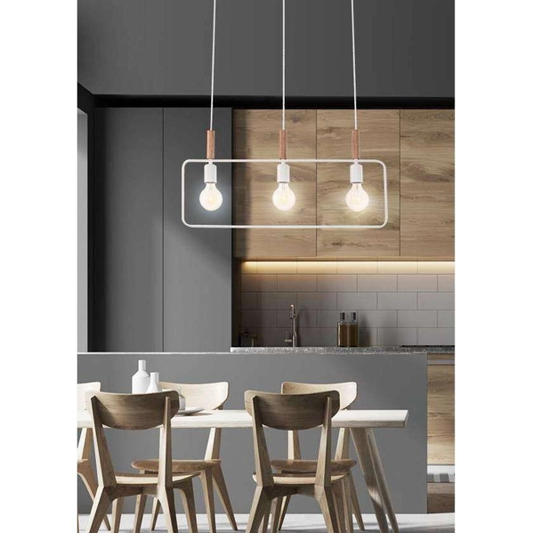 Wisząca lampa loftowa Frame 33-73532 skandynawska metalowy zwis ramka biała