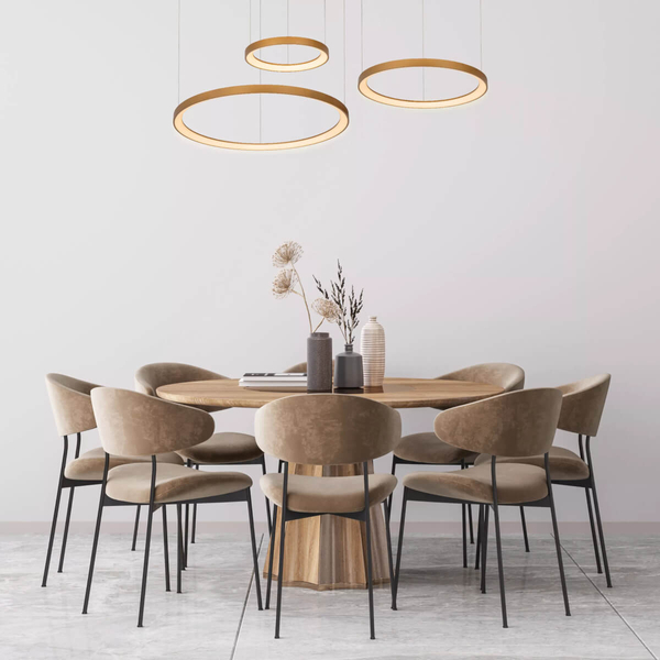 Wisząca lampa złota Vidal pierścienie LED 120W 2700K do salonu