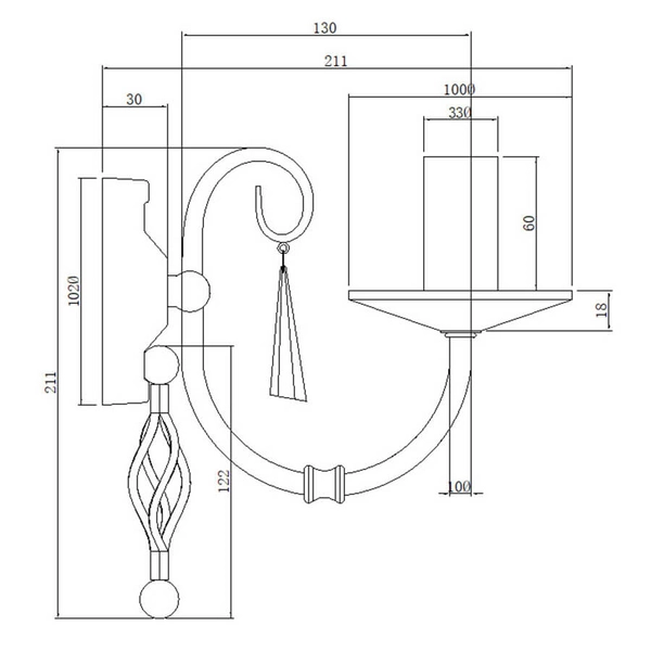 Kinkiet na ścianę Aegean AG1-AGED-BRASS świecznikowy postarzany mosiądz