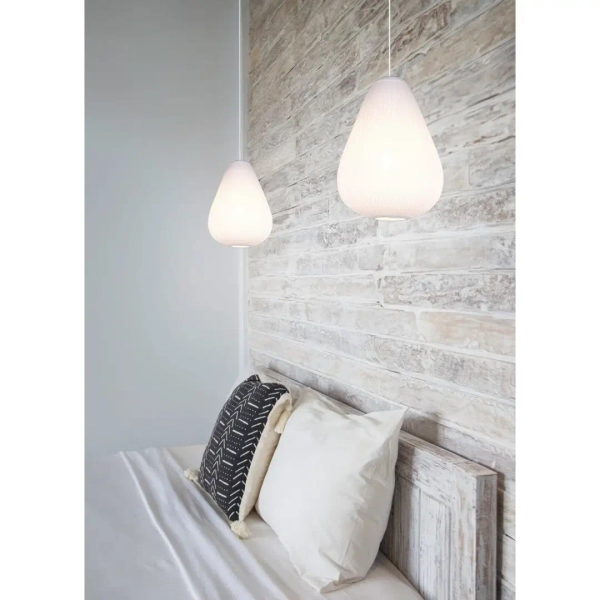 Jadalniana lampa wisząca JANINE R36241001 nad stół materiałowa biały