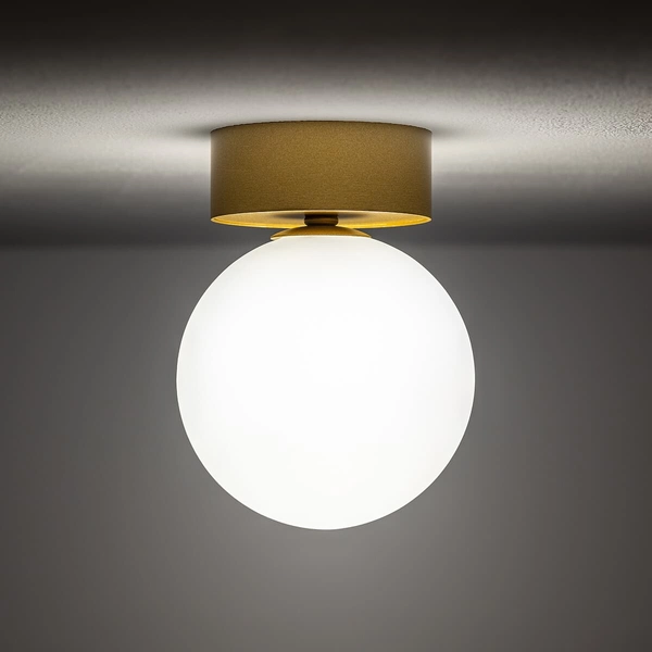 Plafon kuchenny kula Kier 10623 Nowodvorski szklany klosz biały złoty