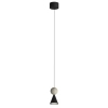 Wisząca lampa nowoczesna BINGO czarna szara P0683 1xLED 8W 3000K trawertyn kula