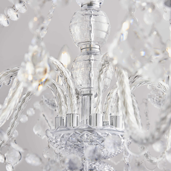 Żyrandol glamour świecznikowy Clarence 308-8CL Endon chrom przezroczysty