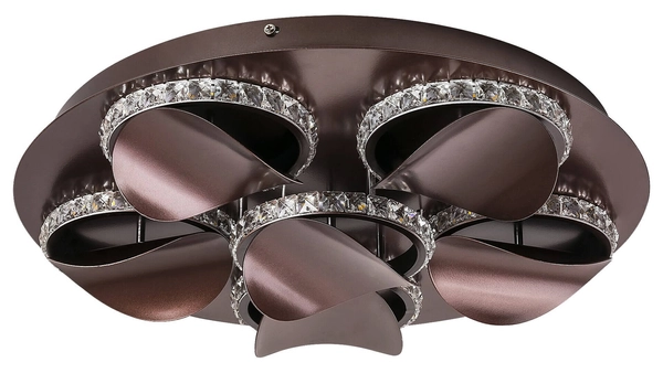 Glamour LAMPA plafon CAPRIANA 5051 Rabalux sufitowa OPRAWA metalowa LED 36W 4000K plafoniera pierścienie z kryształkami brązowe