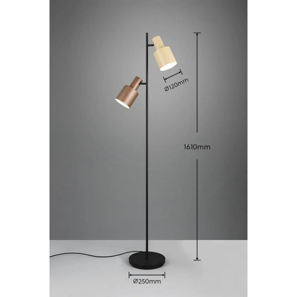Lampa stojąca Agudo 419400217 beżowa brązowa  tuba z włącznikiem