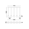 Wisząca lampa kulista LURVELA LE45131 LED 20W 3000K szara czarna