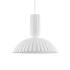 Kopułowa lampa wisząca GIRONTO LE45305 z gipsu ryflowana biała