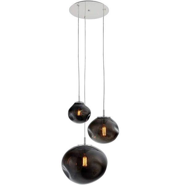 LAMPA wisząca AVIA 10424308 Kaspa szklana OPRAWA zwis kaskada grafitowa