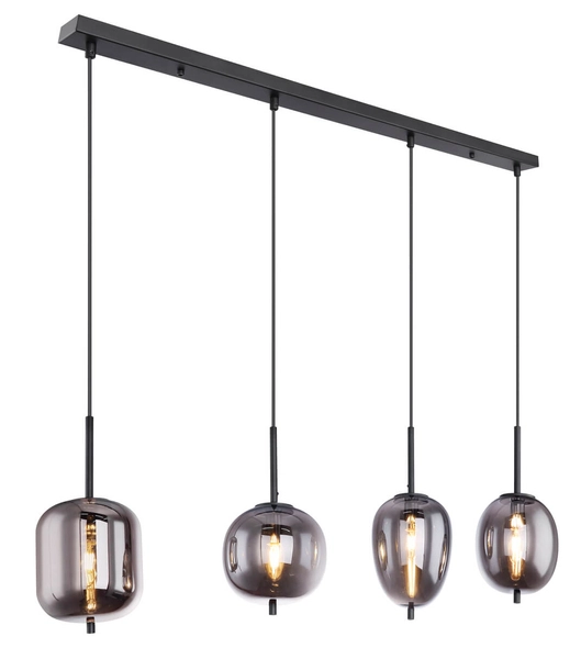 Lampa wisząca Blacky 15345-4H drewniana belka przydymiona