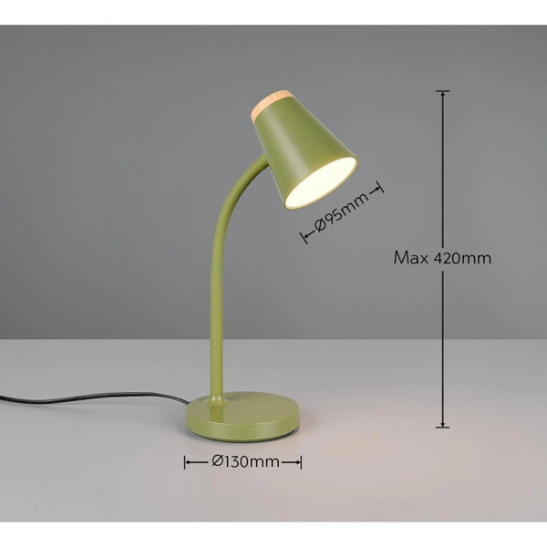 Lampka biurkowa do czytania PONGO R55831115 LED 4,5W 3000K zielony