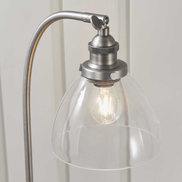 Stojąca lampka klasyczna Hansen 91740 Endon srebrna przezroczysta