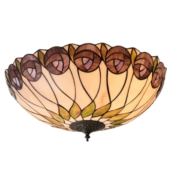 Dekoracyjna lampa sufitowa Hutchinson 64173 szklana klasyczna brązowa