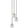 Zwisająca lampa do salonu Nilos 5942 bańka przezroczysta złota