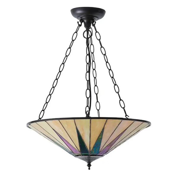 Lampa wisząca na łańcuchu Dark star 70754 szklana witrażowa kolorowa