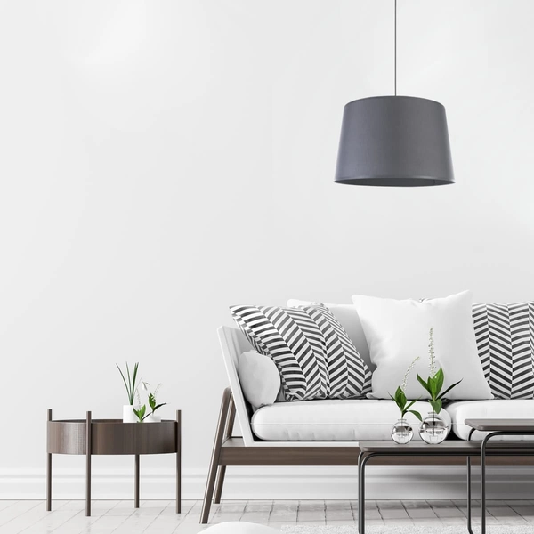 Wisząca lampa abażurowa Maja 1881 TK Lighting do salonu szara grafitowa