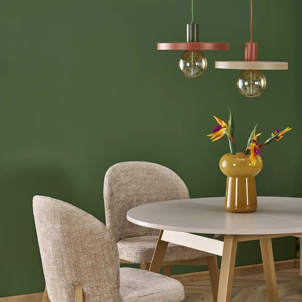 Lampa zwisająca do salonu Sila 10749 dysk metalowy zielony