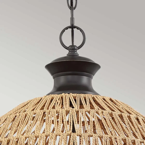 Kopułowa lampa wisząca Casablanca QZ-CASABLANCA-3P-PBZ brązowa czarna