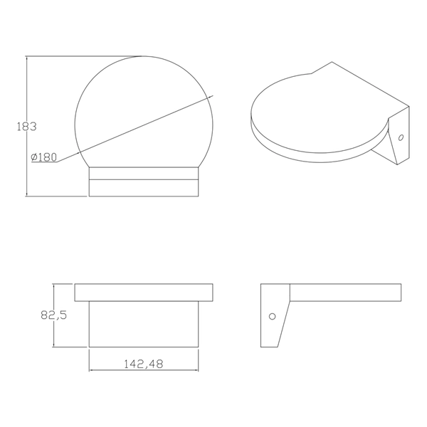 Elewacyjna lampa TESA 324023 LED 10W 4000K IP54 okrąg czarny biały
