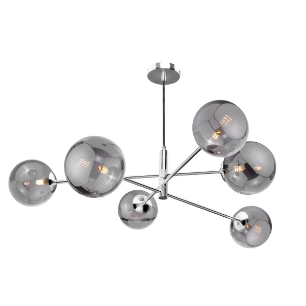 Jadalniana lampa wisząca Vignette VIG0650-24 do kuchni przydymiony chrom