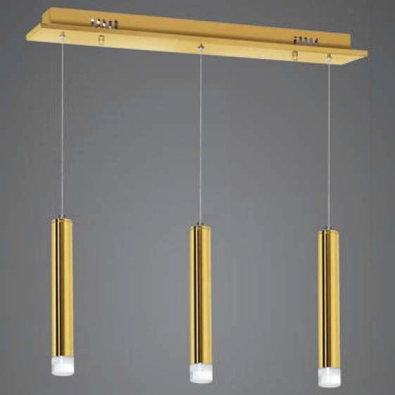 LAMPA wisząca GOLDIE ML5714 Milagro metalowa OPRAWA zwis LED 15W 4000K tuby na listwie złote