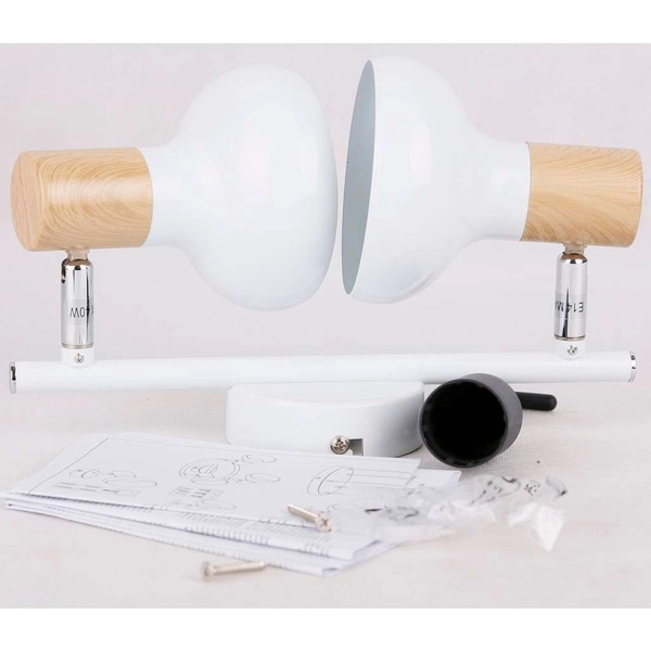 Plafon LAMPA sufitowa PUERTO 92-62659 Candellux regulowana OPRAWA metalowe reflektorki drewno białe