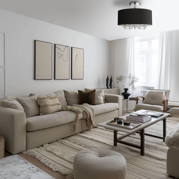 Stylowy plafon pokojowy Abu Dhabi nad stół czarny chrom