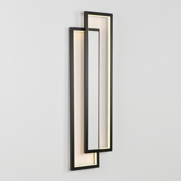 Naścienna lampa SYMMETRY ST-MD-1027S LED 19W 3000K ramki do salonu czarna