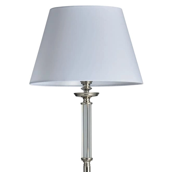 Stojąca lampa klasyczna Siena f01322ni-wh Cosmolight metal tkanina nikiel