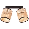 Sufitowa lampa ratanowa Wiley 99486/06 podwójna czarna drewniana