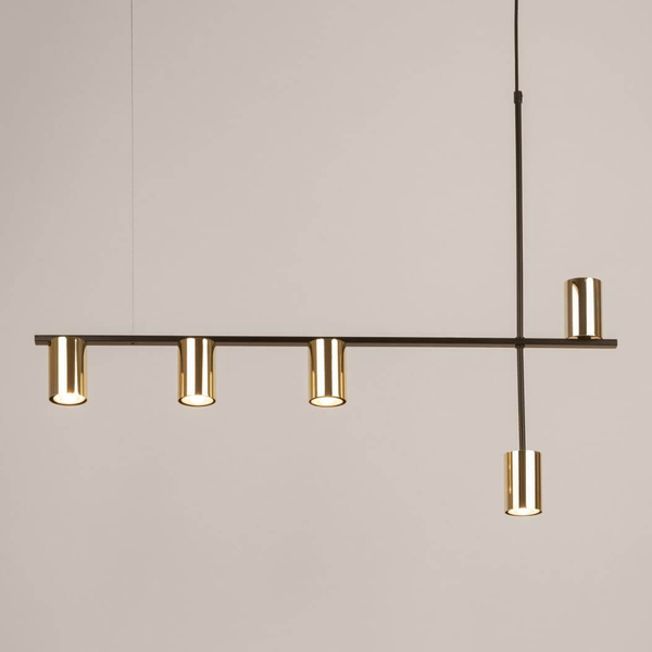 Zwisająca lampa mosiężna Vendo 33693 metalowa reflektorki złota czarna