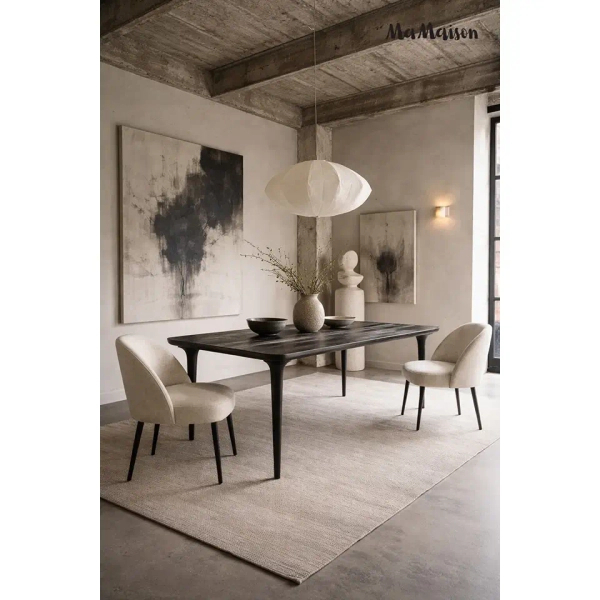 Stół jadalniany LAMINAR MM001501100338 czarny drewniany do jadalni 200x101cm