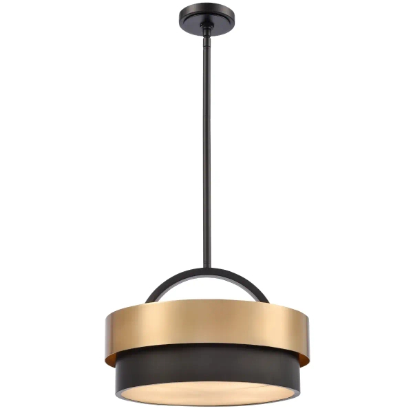 Sypialniana lampa wisząca Coburg P04760BR Cosmolight okrągła czarny mosiądz