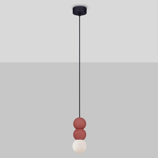 Wisząca lampa nad wyspę IBAGUE LE44664 bombki biała czerwona