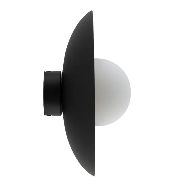 Lampa ścienna do jadalni Slate 10934 mleczna kula tarcza czarny