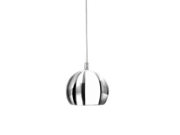 Kulista lampa wisząca Noa nad kuchenną wyspę biała chrom