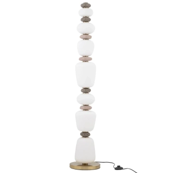 Podłogowa lampa do sypialni CERAMIC 11704 LED 34W 3000K biała szara