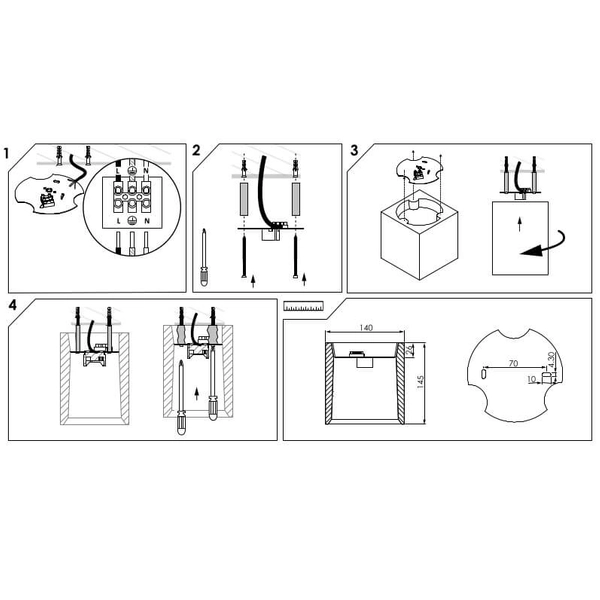Sufitowa lampa punktowa Bold 9392 Nowodvorski betonowa kostka szara