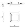Nowoczesny wpust do zabudowy Slim LED 6W czarny square