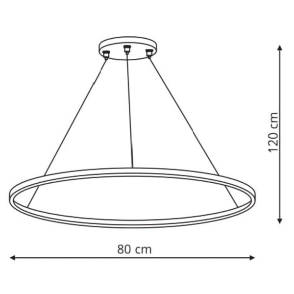 Zwisająca lampa Ring LP-909/1P L BK CCT LED 22W 3000-6000K czarna