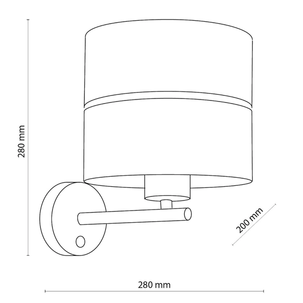 Okrągła kinkiet glamour Hilton 4770 TK Lighting tuba tkaninowy biały złoty