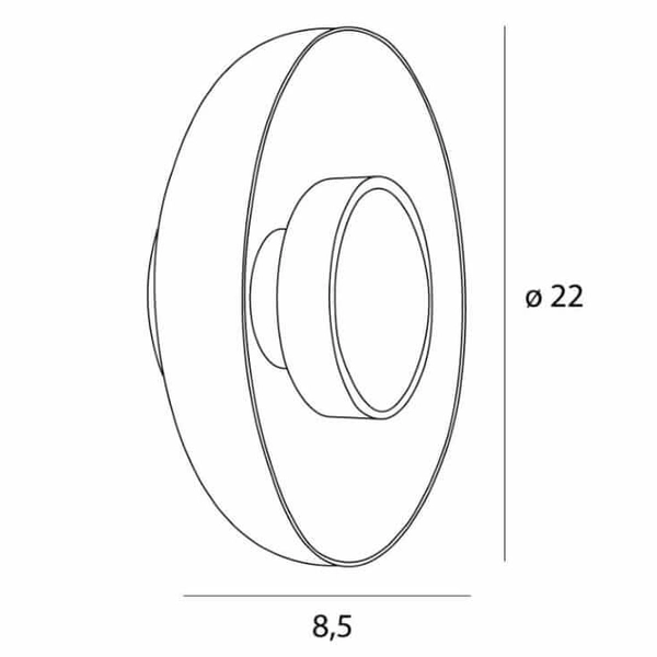 Okrągła lampa ścienna Signature W0352 LED 9W 3000K szklana mosiądz