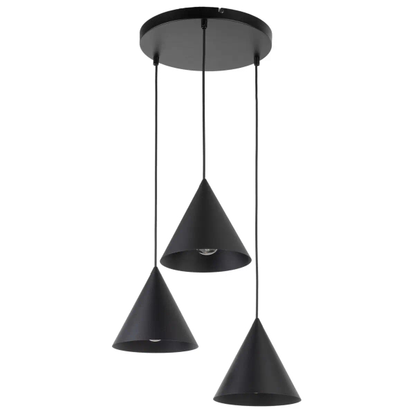 Lampa stożkowa wisząca CONO 10067 potrójna czarny