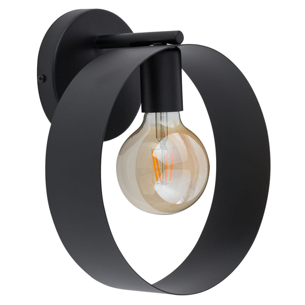 Okrągła lampa ścienna HOOP 32304 Sigma metalowa do sypialni czarny