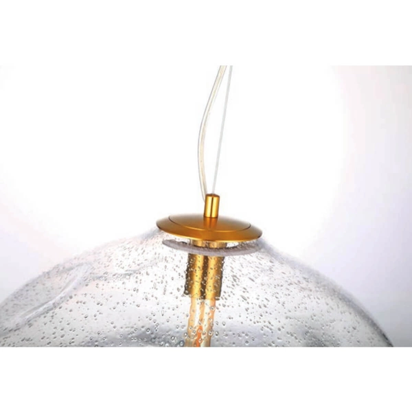 Szklana lampa wisząca INES AZ5763 Azzardo do salonu złoty przezroczysty