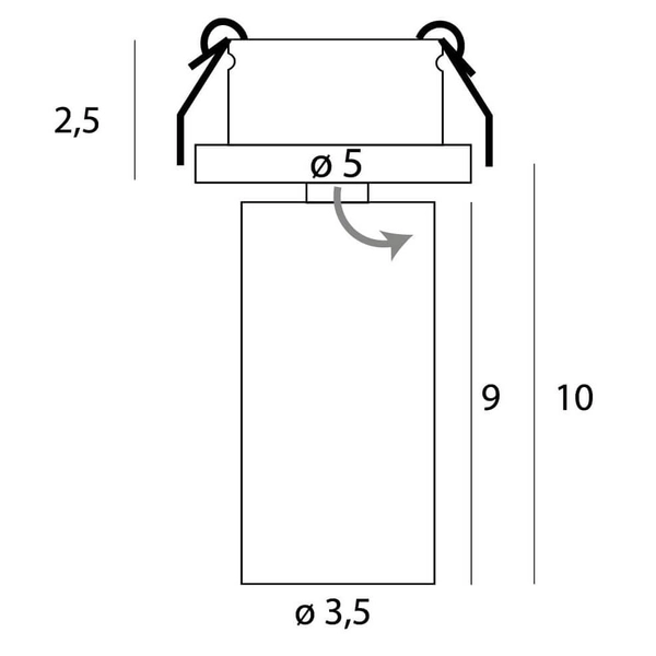 Wpustowa lampa regulowana HALO H0125 Maxlight LED 7W 3000K tubka czarny