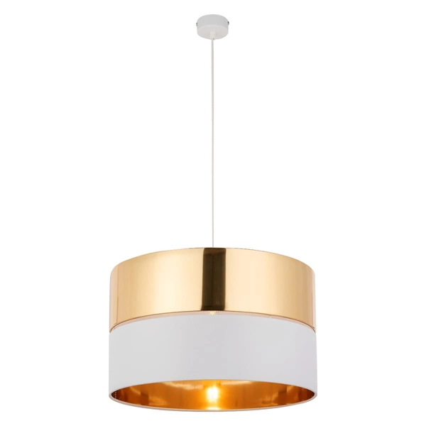 Lampa glamour wisząca Hilton 4771 TK Lighting z tkaniny biała złota