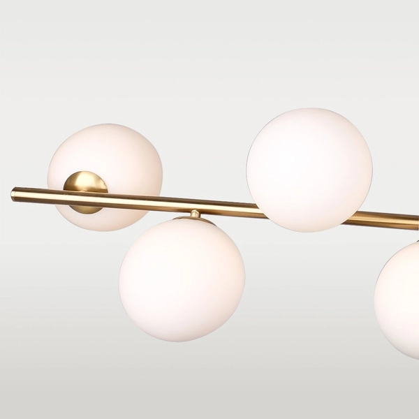 Modernistyczna LAMPA wisząca CAPE TOWN P07056BR Cosmolight szklane kule do sypialni mosiądz